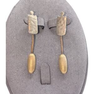 Marjorie Baer San Francisco Brutalist Mixed Metals Industrial Dangle Earrings